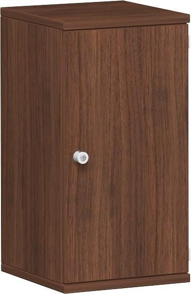 geramöbel armoire à portes battantes 1 étagère décorative, verrouillable, serrure à gauche, 400x425x768, noyer/noyer, N-10DL204-NN