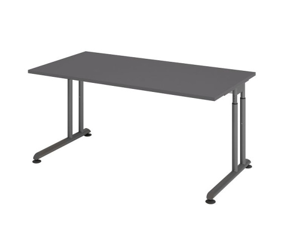 Bureau Hammerbacher pied C 160x80cm graphite/graphite, VZS16/G/G