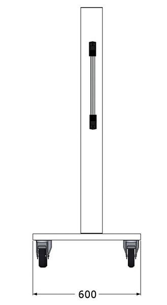 Bedrunka+Hirth Multi-trolley 1000, vide, avec poignée de poussée, 2 x roulettes fixes et 2 x pivotantes avec freins Ø 125 mm, capacité de charge totale 500 kg, 07.58.10