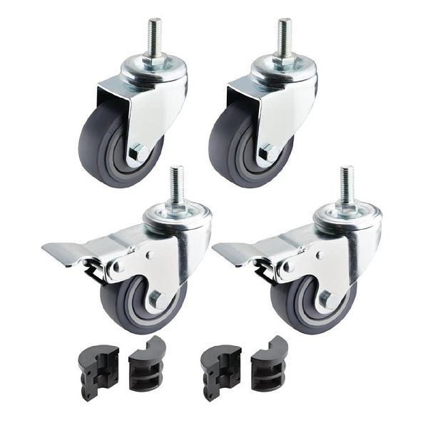 Roulettes Vogue pour tables de travail en acier inoxydable, UE: 4 pièces, HC847
