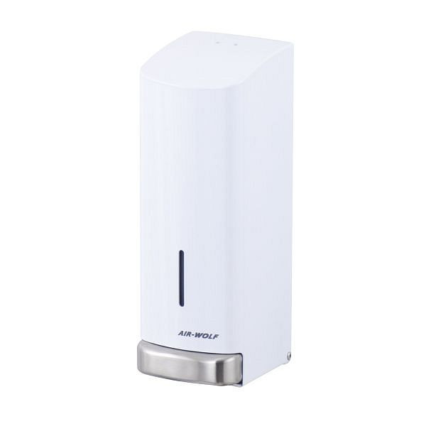 Distributeur de savon Air Wolf, série Alpha, H x L x P : 289 x 102 x 124 mm, acier inoxydable blanc, 60-146