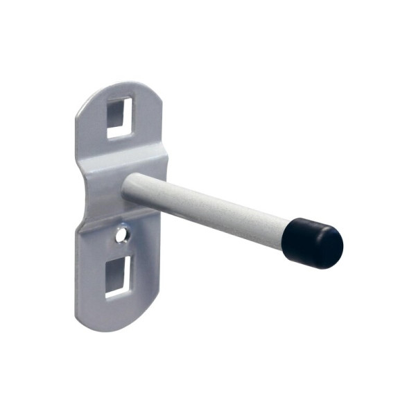 Porte-outil ADB avec extrémité droite en crochet, adapté aux trous Euro (10x10 mm / 38x38 mm), Ø : 6 mm, couleur : aluminium, RAL 9006, 50 mm, 23110