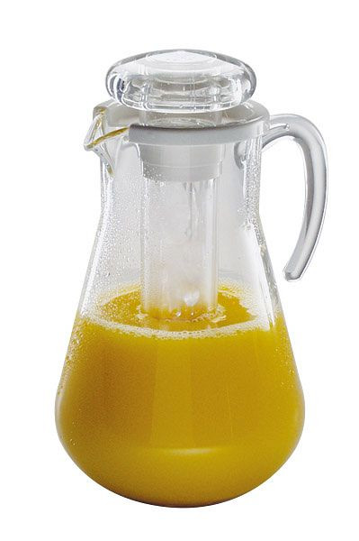 Pichet à jus APS, Ø 18 cm, hauteur : 29 cm, 3 litres, MS, transparent, avec tube d'eau glacée, 10770