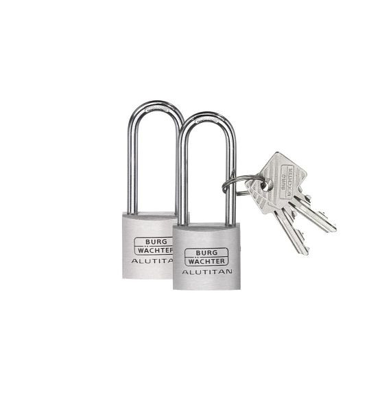 BURG-WÄCHTER lot de 2 - cadenas à cylindre DUO 770 20 26 SB, HxLxP (extérieur) : 49,9 x 20,9 x 9,7 mm, UE : 20 pièces (10x jeux de 2), 36141