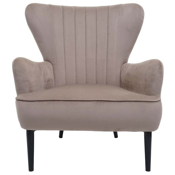 Chaise longue Mendler HWC-K37, chaise cocktail, chaise rembourrée, velours, taupe, 89738
