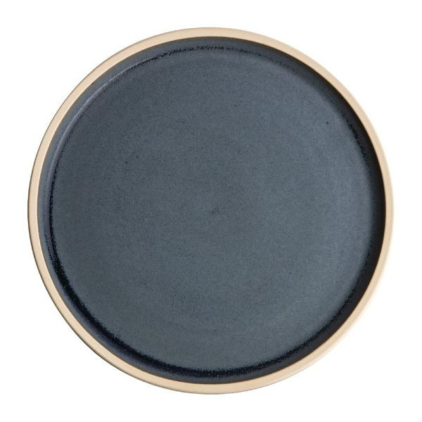 OLYMPIA assiette plate ronde en toile bleu granit 18cm, UV: 6 pièces, FA300