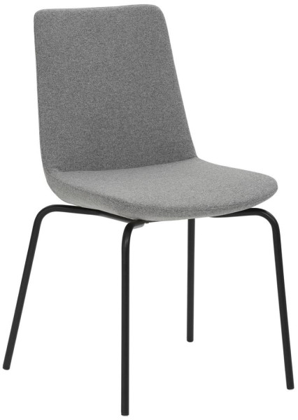 Chaise Mayer Sitzmöbel , structure à 4 pieds, revêtement par poudre noir, hauteur d'assise 49 cm, gris chiné, 2008_V3_26654