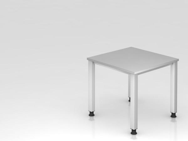 Hammerbacher Bureau 4 pieds carré 80x80cm gris, forme rectangulaire, VQS08/5/S