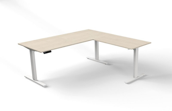 Table assise/debout Kerkmann L 1800 x P 800 mm avec éléments complémentaires, réglable en hauteur électriquement de 720 à 1200 mm, Move 3, couleur : érable, 10382350