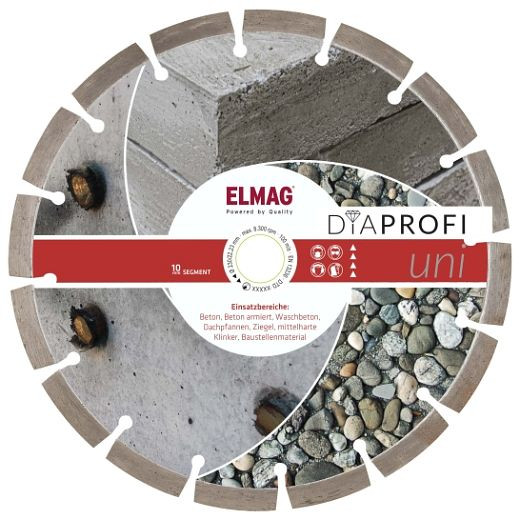 Disque diamant ELMAG DiaProfi UNI Ø350mm, alésage: 30,0mm (pour coupe à sec et humide), 62277
