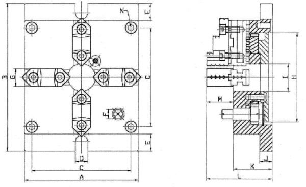 Mandrin de tour fixe à 4 mors MACK