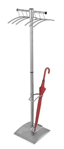 Porte-manteau Kerkmann G12, L 550 x P 370 x H 1750 mm, aluminium argenté, 30690914