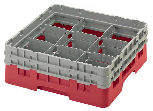Panier de lavage Cambro 9 compartiments Camrack® 13,2 cm rouge, lot de 4, 9S434163