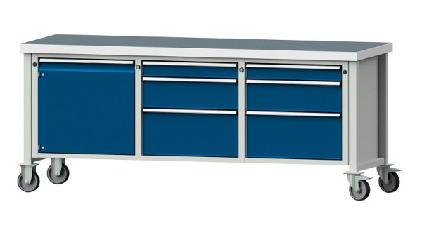 Établis ANKE Établi en caisson, modèle 125 V, 2000 x 700 x 850 mm, RAL 7035/5010, UBP 50 mm, 306.070
