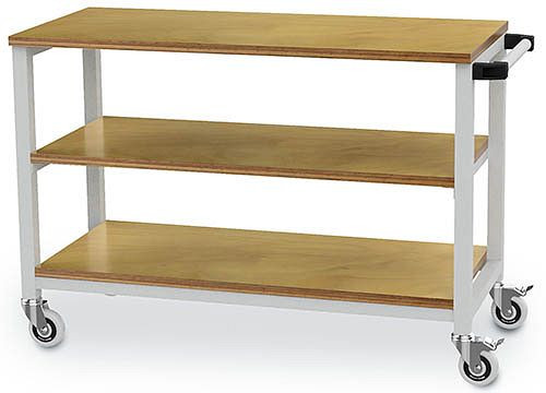 Bedrunka+Hirth Etabli mobile T500, 2 étagères, 1200 x 540 x 880 mm, 04.512.30