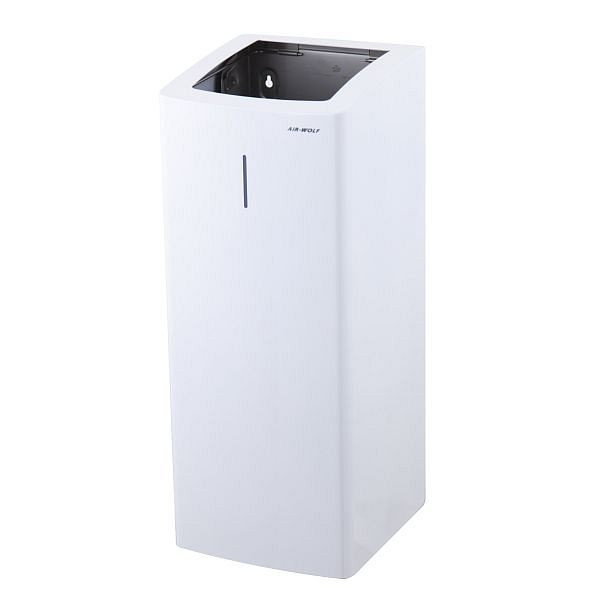 Poubelle Air Wolf d'un volume de 50 litres, série Alpha, H x L x P : 661 x 265 x 280 mm, acier inoxydable blanc, 60-136