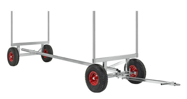 Chariot pour marchandises longues Kongamek, 6000 x 1270 x 640 mm, pneus increvables avec jante en plastique, galvanisé, KM126-EPF