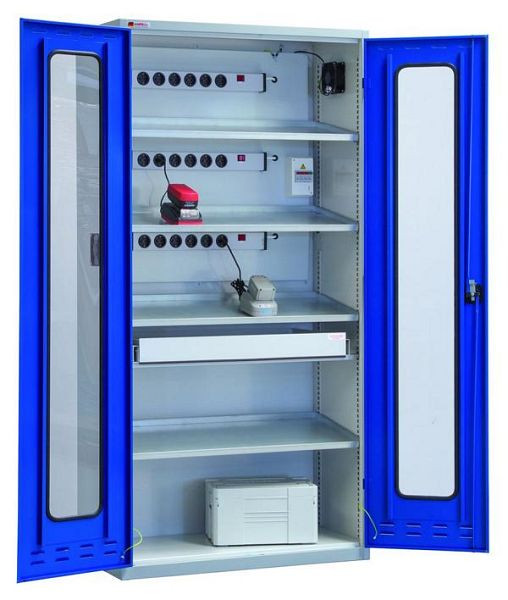 Armoire de charge de batterie KLW, 2000 x 1000 x 490 mm H x L x P, 7FN-NH2000FD-AKK4XRB