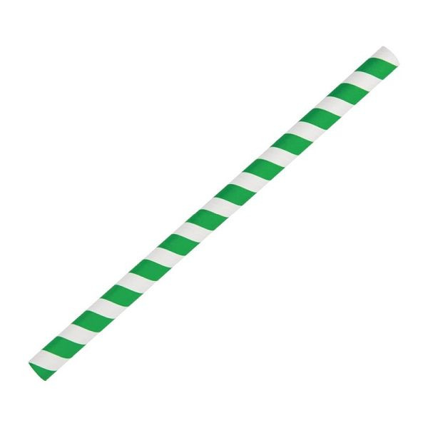 Fiesta Green Smoothie papier paille à boire vert rayé 21cm, UE: 250 pièces, FB148