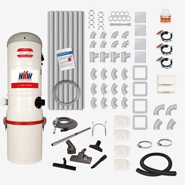 Kit complet HKW SMALL 2 - 4 douilles d'aspiration, tuyau d'aspiration 6 m, 2100406