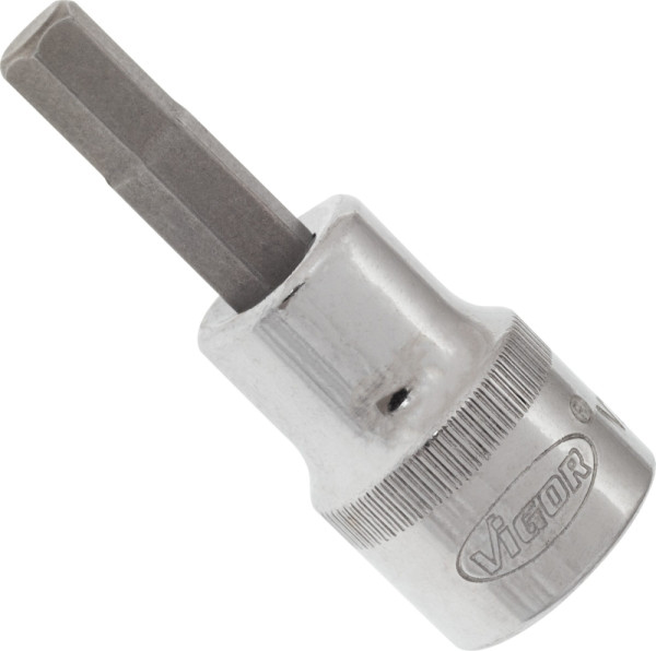Embout de tournevis VIGOR, carré creux 10 mm (3/8"), profil six pans intérieur, 6 mm, longueur : 49 mm, pour commande manuelle, V2282N
