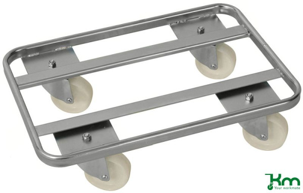 Kongamek Chariot galvanisé avec roues en nylon robustes, 600 x 400 x 160 mm, KM673