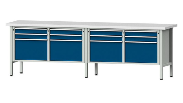 Établis ANKE Établi en caisson, modèle 233 V, 2800 x 700 x 890 mm, RAL 7035/5010, KSP 40 mm, 305.053