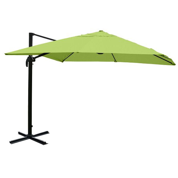 Mendler catering parapluie pour feux tricolores HWC-A96, 3x3m (Ø4,24m) polyester aluminium/acier 23kg, vert sans support, rotatif, 138979+122472