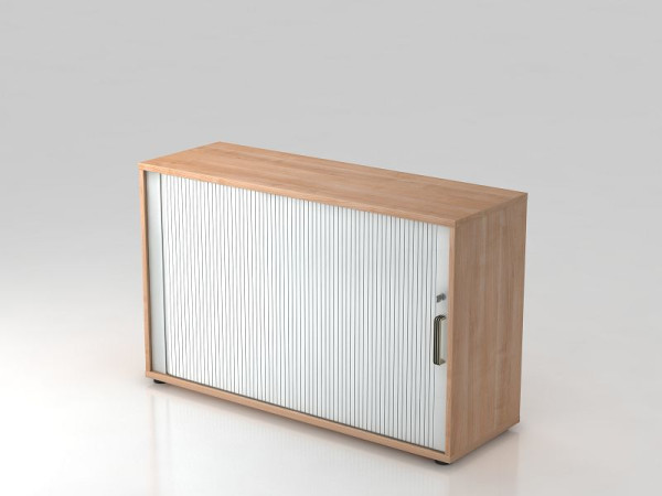 Armoire à volets roulants Hammerbacher horizontale, poignée en bande 2OH 120 cm noyer/argent, 120x40x74,8 cm (LxPxH), V1732S/N/S/SG