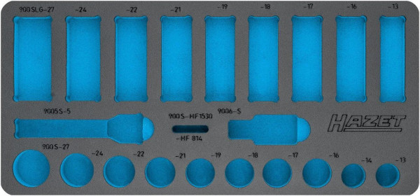 Insert en mousse souple à 2 composants Hazet, insert en mousse souple à 2 composants, vide pour 900 S Dimensions / longueur : 435 mm x 205 mm, 163-405L
