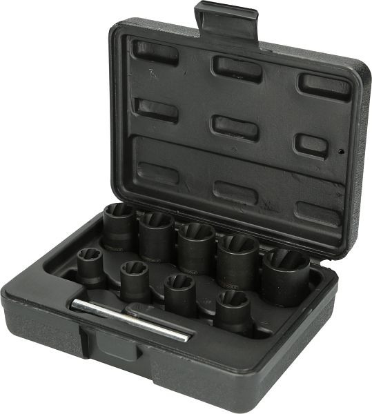 KS Tools Jeu de douilles à chocs à profil spiralé 3/8", 10 pièces, 913.3855