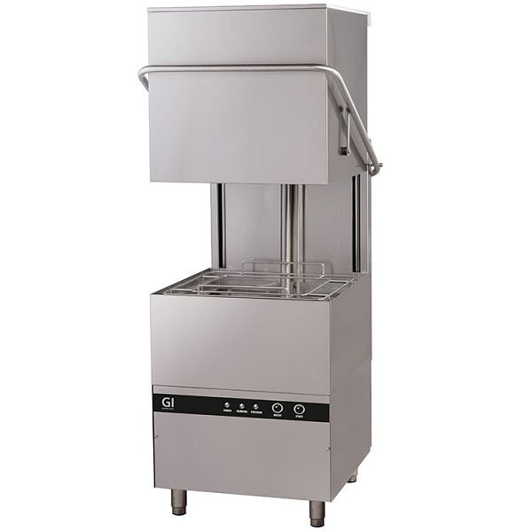 Lave-vaisselle électronique coulissant Gastro-Inox avec distributeur de savon, 50x50cm, 400V, acier inoxydable AISI 304, 400.110