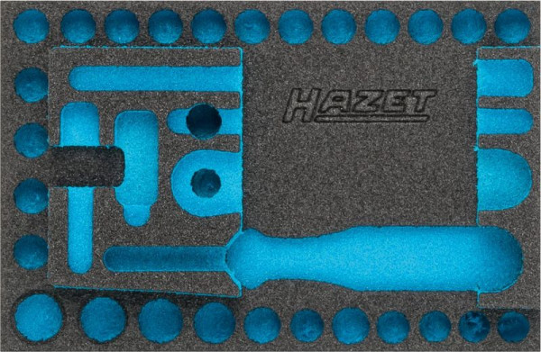 Insert en mousse souple à 2 composants Hazet, pour 854-1, dimensions / longueur : 172 mm x 114 mm Taille du système d'organisation : 1/9 (172 x 114 mm), 163-338L