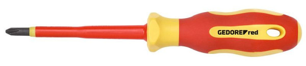 Tournevis VDE rouge GEDORE PZ1, longueur 80mm, 3301406