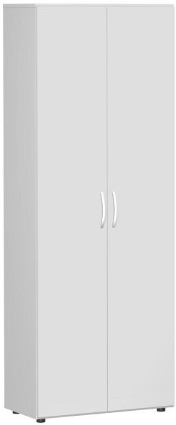 armoire à portes battantes geramöbel avec pieds, amortisseur de porte inclus, non verrouillable, 800x420x2160, gris clair/gris clair, S-386002-LL