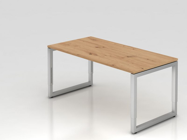 Bureau Hammerbacher RS16, 160 x 80 cm, plateau : chêne noueux, épaisseur 25 mm, chant ABS 2 mm, forme rectangulaire avec plateau flottant, VRS16/R/S