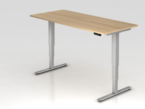 Bureau assis-debout Hammerbacher électrique 180x80cm chêne, hauteur de travail 63,5 -128,5 cm, VXDSM19/E/S