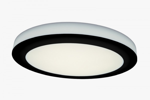 rutec Projekt ASCAR applique murale et plafonnier On / Off, diamètre 620mm, H70mm, 230V, 55W, IP20, 4000K, CRI80 - noir, PBE110