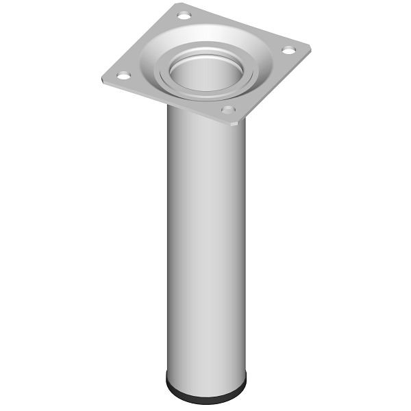 Système d'éléments PIED EN TUBE D'ACIER, VRAC, Ø30, M10, 150 mm, BLANC, UE: 4 PIÈCES, 11100-00011