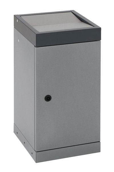 tri des déchets contondants ProTec-Plus, aluminium gris/7016, conteneur intérieur galvanisé, 30 litres, 607-030-0-2-716