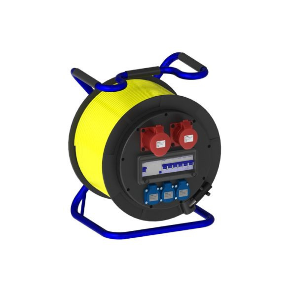 ELSPRO Kabeltrommel aus Vollgummi LRG, Ausgang: 1 CEE 400 V 32 A, 1 CEE 400 V 16 A, 3 Schuko, 4G53324