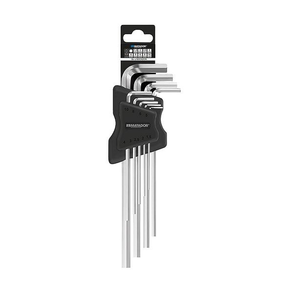 Jeu de tournevis coudés MATADOR, longs, 6 pans, dans support, 1,5 - 10 mm, 0441 9091