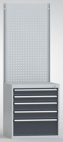 Armoire à tiroirs KLW H : 800 mm L : 725 mm P : 605 mm, module mural d'armoire avec support en C et panneau perforé, BGAS0800-05NP-002
