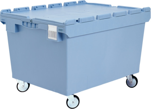 BITO conteneur réutilisable MB couvercle/barre/skid /MBD86321DRG 800x600x323 bleu pigeon, couvercle double fond RG, C0402-0093