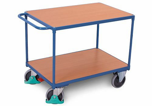 Chariot de table DENIOS DENIOS classic-line en acier, 2 étagères, 850 x 500 mm, 400 kg, 258-196
