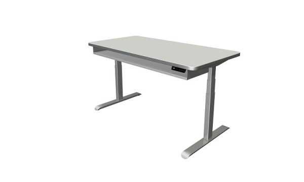 Kerkmann table debout/assise Move 4 Premium, L 1600 x P 800 mm, réglable en hauteur électriquement de 620 à 1270 mm, gris clair, 10320111
