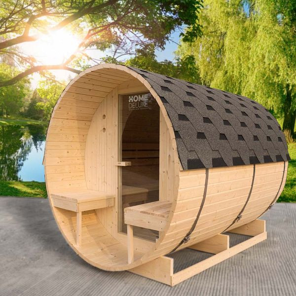 Sauna tonneau extérieur HOME DELUXE LAHTI DELUXE - L, 48670