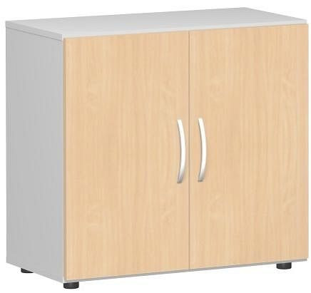 armoire à double porte geramöbel avec pieds, amortisseur de porte inclus, non verrouillable, 800x420x752, hêtre/gris clair, S-382100-BL