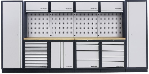 Kraftwerk MOBILIO-EX série 6 combinaison complète avec paroi perforée, hêtre, longueur / profondeur produit (mm) : 3920, 3964F-EX