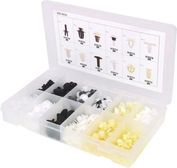 Jeu de clips de fixation KS Tools Citroën/Peugeot, 345 pièces, 420.0650